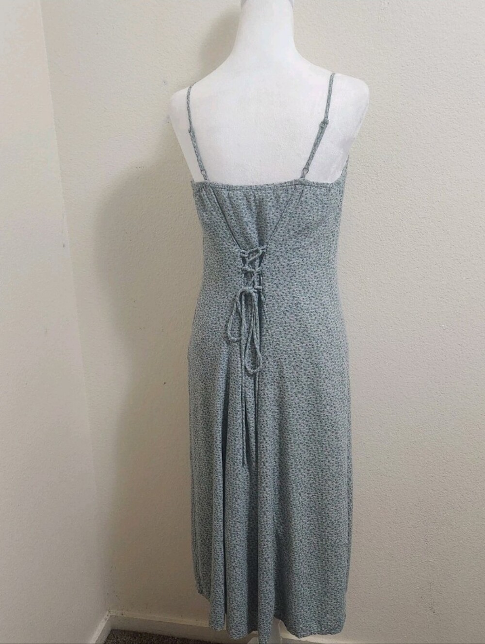 Lucky Brand Ditsy Floral Maxi Slip Dress M Sage Green Floral Boho Cottagecore - Picture 6 of 16